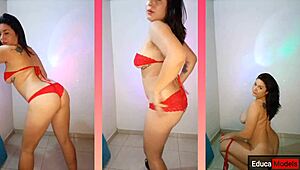 Lauxnow Teases With Perfect Tits In Striptease While Dancing In Heels