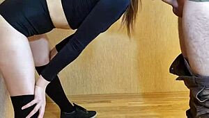 European Stranger Fucked Slim Tanned Girl With Perfect Body During Workout!