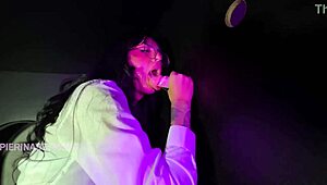 Brunette’s Big Ass Takes Two Dicks in Glory Hole Action!