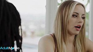 watch this curvy ebony licking her blonde girlfriend's shaved ass, then spreading her own pussy?