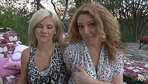 Wow, small 18+ blonde lesbian savors mature pussy eating!