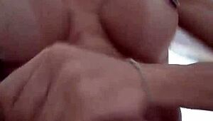 Paloma Veiga showing off her stunning 24cm cock while cumming.