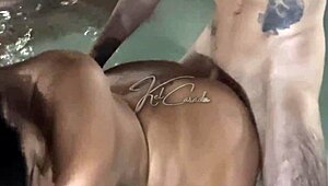 Surubinha in jacuzzi with friends after a wild swing party.