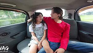 Skinny Teen 18+ Gets Rough Fucking in Uber!