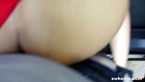 Horny escort sucks cock and gets fucked outdoors, ending with a cumshot on her big ass.