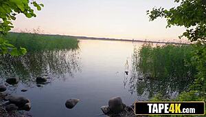 Sporty Russian cougar seduces nerdy guy while jogging. Takes him home for raw action!