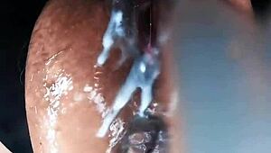 punishing my big hairy pussy with brutal dildo action