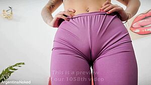 Bimbo latina with big jiggly butt shows busty pear shape