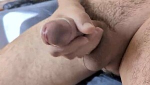 Intense Morning Cumshot on Monster Cock
