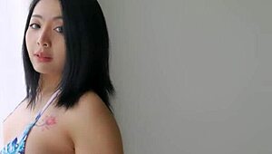 Gorgeous Asian girl rides hard, gets cum on her pretty face. Xreindeers makes every vibe perfect!