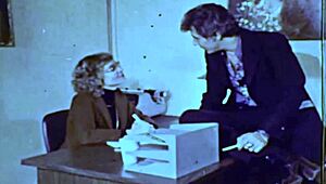 Hey, check out this vintage British granny secretary in retro action!