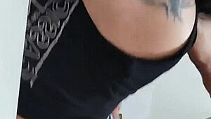 She was cooking and ended up fucked and filled with cum!