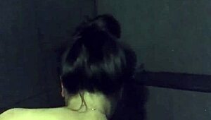 Asian Slut Wife Masturbates with Dildo and Vibrator in Gym Shower