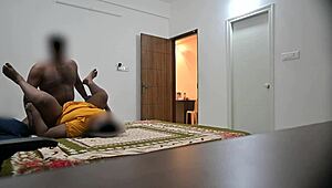 Maid performs deepthroat blowjob and gets hardcore pussy fucking while cleaning.