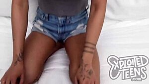 She's just 18, tiny, and sucking in POV