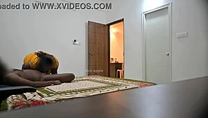 Maid performs deepthroat blowjob and gets hardcore pussy fucking while cleaning.