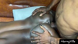 Ebony Slut Takes 10-Inch BBC in Hard Missionary Fuck