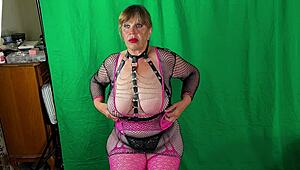 Hey, watch Granny Carmen Angel take double penetration with toys and cock!