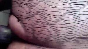 These pussy lips are holding the dick inside with natural tits on display 😏