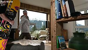 Sexy snowboarder Brittany Bardot lures lumberjacks for a raw DP threesome in GP2970.