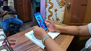 indian student bangs milf teacher hard on classroom table.