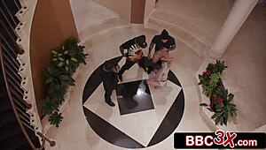 rough black gang triple-teams and ass-fucks dumb stripper slut