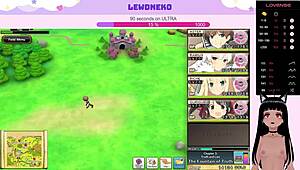 Vtuber Lewdneko Moans Loudly While Playing Evenicle Hentai Game with Big Tits and Monster Toys