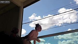 I'm leaving her pussy wide open on the balcony.