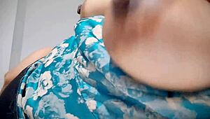 Yo, this horny Latina babe plays with her tits post-party!