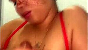 Stepsister boldly enters my room and gives me an intense handjob on my big cock.