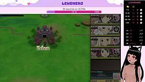 Vtuber Lewdneko Moans Loudly While Playing Evenicle Hentai Game with Big Tits and Monster Toys