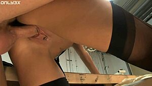 only3x presents stacey saran fucks blue collar buddy in the workshop with deepthroat blowjob and swallow