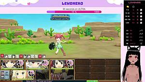Vtuber Lewdneko Moans Loudly While Playing Evenicle Hentai Game with Big Tits and Monster Toys
