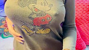 I hid a camera and caught her masturbating her natural tits and pussy 😏