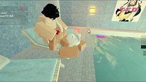 Milf Rides Big Cock In Pool For Creampie