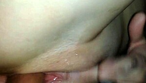 Teen Vanessa dripping perfect puffy pussy cum on my cock in Vegas 😍