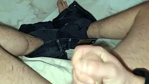 Ansima Strips Slowly, Rubs on Stool, and Cums Hard with Big Italian Cock