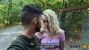 hunt4k blonde tricked her bf into cuckold for outdoor amateur banging. it was wild in nature.