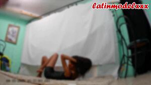 backstage photoshoot with skinny model and quickie