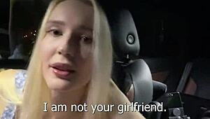 Fucked Busty Sexy Blonde in a Car and Came on Her Face in Public!