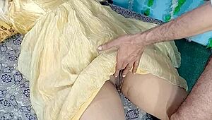 Desi bride in yellow dress getting pounded hard?