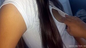 Skinny 18-Year-Old Begs for Anal Play. Can I Touch Those Perfect Tits Too?