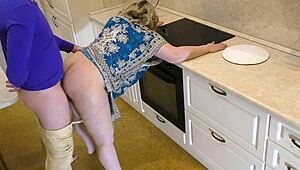 a mature milf's ass felt perfect in hand. it gripped tight on his shaft.