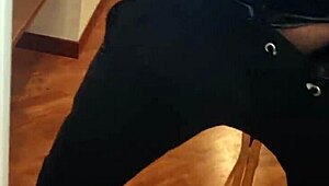 Horny and Sexy Guy Strips Naked in Leather Jacket for Intense Cumshot