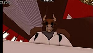 cow girl gets fucked by bull