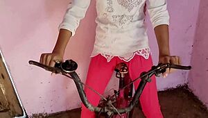 Village girl fucked while riding bicycle, caught by friends nearby