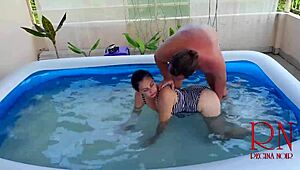 Brutal Underwater Domination with Regina Noir in Pool