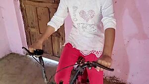 Village girl fucked while riding bicycle, caught by friends nearby