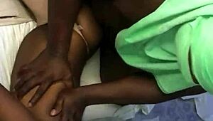 House maid fucks her landlord's big black cock for home support