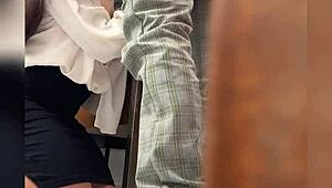 Look at this chubby Mexican teacher banging her student behind classroom door